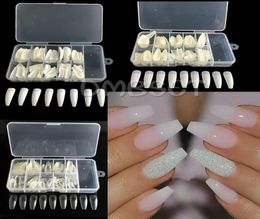 Press on nails luxury whole fake nail 100 piece boxed long full stick ballet French potherapy nail patch artificial box col5056511