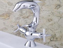 Bathroom Sink Faucets Dolphin Style Wash Basin Faucet Mixer Tap Toilet Brass Chrome PlatedCopper Single Hole3063149