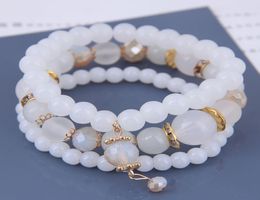 Böhmen Armband Perlen Steinbänder für Frauen Kristallperlen Anhänger Charm Armband Juwely Multilayer Armband 20198909210