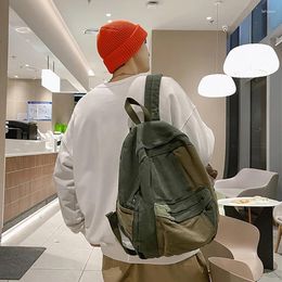 Backpack Fashion Panelled Men Women Canvas Girl Travel Book Bags College Lady Laptop Backpacks Cute Rucksack Schoolbag