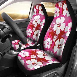 Car Seat Covers Pink Aloha Flowers Pair 2 Front Cover For Protector Floral