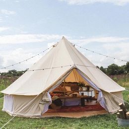 Tents And Shelters 4-season Waterproof Cotton Canvas Large Family Yurt Luxury Mongolian Small Bell Tent