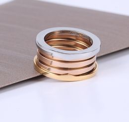 Ceramic Spring Rings for Women Men Girls Ladies Midi Rings Classic Designer Wedding Bands Brand Jewelry Gold Silver Rose Mix Color1910636