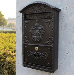 Cast Aluminum Iron Mailbox Postbox Garden Decoration Embossed Trim Metal Mail Post Letters Box Yard Patio Lawn Outdoor Ornate Wall7228966