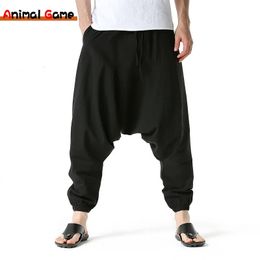 Men Hiphop Harem Pants Baggy Casual Yoga Loose Drop Crotch Trouser 240428