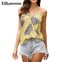 Women's Tanks Women Beach Camisole Casual V Neck Sleeveless Tops Female Cami Sexy Tank Summer Fashion Print Vacation