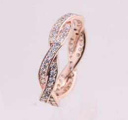 Rose gold twist of fate ring original silver fits for style Jewellery 180892CZ H88976799