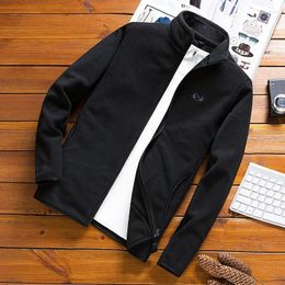 Men's Jackets Autumn And Winter Fleece Jacket Stand-up Collar Zipper Cardigan Top Coat