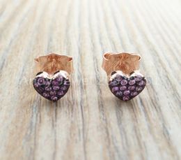 San Valentien Earrings Stud In Rose Gold Vermeil With Rubby Bear Jewelry 925 Sterling Fits European Jewelry Style Gift Andy Jewel 2259295