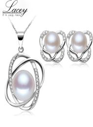 Freshwater Pearl necklace earrings Jewellery setsreal 925 sterling silver jewelr sets for women3855781