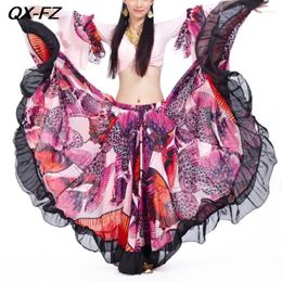 Stage Wear Women Belly Dance Long Skirt Ladies Gypsy Spanish Flamenco Oriental Costume 720 Degree Elegant Clothing