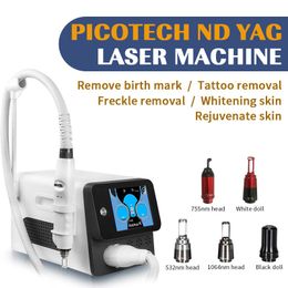 Professional Skin Whitening Remove Freckles 532 1064Nm Picosecond Laser Q switch Nd Yag Laser Tattoo Removal Machine