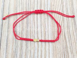 Bracelet with Red Cord And Gold Sweet Dolls Xxs Cross Authentic 925 Sterling Silver bracelets Fits European bear Jewelry Style Gif1222094