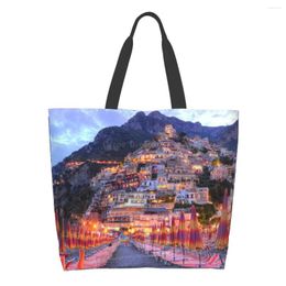 Shopping Bags Women Shoulder Bag Positano Amalfi Coast Italy Large Capacity Grocery Tote For Ladies