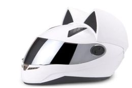 NITRINOS Motorcycle Helmet Women Personality Moto Capacete Black Cat Helmet Full Face Moto Fashion Motorbike3081927