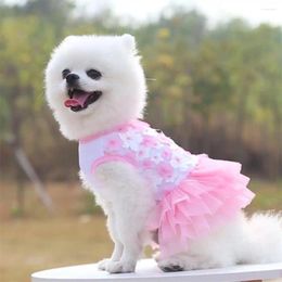 Dog Apparel Pets Skirt Breathable Cute Chiffon Washable Accessories Clothes Comfortable Beauty Summer Dresses Pet