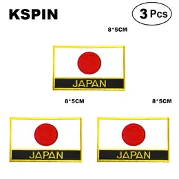 Brooches Japan Rectangular Shape Flag Patches Embroidered National For Clothing DIY Decoration