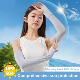 Knee Pads Sun Protection Sleeves For Women Ice Silk Loose Summer Cycling Outdoor Driving Anti-UV Long R9S9