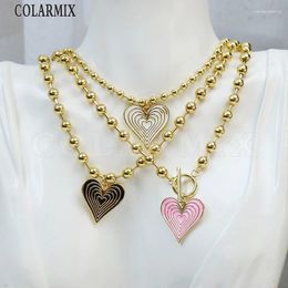 Chains 3 Pieces Heart Pendant Necklace Jewellery Multi Size Beads Strand Design Simple Chain Special Women Gift 32911