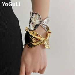 Bangle Modern Jewelry European And American Design Big Metal Irregular Bracelets For Women 2024 Trend Exaggerative Accessories