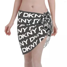 Logo Short Sarongs Swimsuit Coverups Women Polyester Beach Skirts Bikini Cover Ups