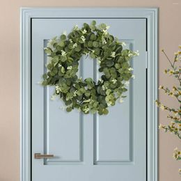Decorative Flowers Artificial Green Leaves Wreath Door Ornaments For Wall Farmhouse Christmas