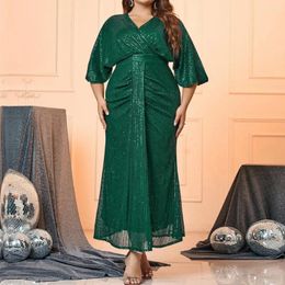 Ethnic Clothing Sequin Plus Size African Dresses For Women Dashiki Summer Autumn Maxi Dress Ladies Traditional Fairy