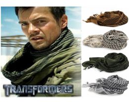 Army Military Tactical Unisex Arab Shemag Cotton Scarves Hunting Paintball Head Scarf Face Mesh Desert Bandanas Military green Z Y3146710