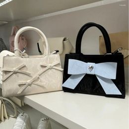 Shoulder Bags Women PU Leather Handbags Sweet Girl's Cute Small Square Messenger Bag Bowknot Fashion Trend Handbag