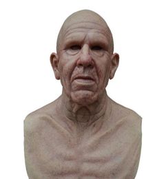 Party Masks Old Man Scary Mask Cosplay Full Head Latex Halloween Horror Masquerade Headgear DropShI3617528