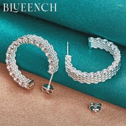 Stud Earrings Blueench 925 Sterling Silver Braided Simple Women's Proposal Personality Fashion European And American Jewelry