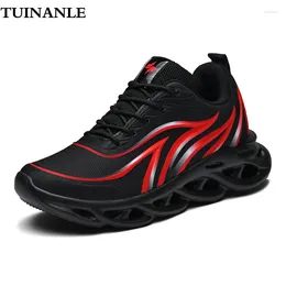 Casual Shoes TUINANLE Men Sneaker Non Slip Flame Printing Mesh Platform Hollow Sole Breathable Lace Up Running Sports Zapatillas