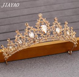 Champagne Gold Colour Crystal Rhinestone Crown and Tiara Wedding Bridal Hair Accessories Headpiece Princess Girl Birthday Crown5900432