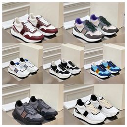 2024 new top Luxury Designer Multi material patchwork cowhide Colours men women thick soled lace up white sports fashionable versatile casual shoes size 36-45