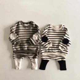 Clothing Sets Baby Set 2024 Spring Boy's Suit Striped Sweatershirt Pant Casual 0-3Year Girl's Two Piece
