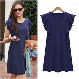 Party Dresses Butterfly Sleeve M-5XL Plus Size Clothing Loose Show Thin Summer Extra Large Elegant Casual Women