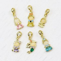 Pendant Necklaces 20 Pieces Zirconia Gift Charms Mix Colour Lovely Charm Girl Jewellery 60434