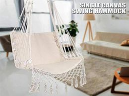 Nordic Style White Hammock Outdoor Indoor Garden Dormitory Bedroom Hanging Chair For Child Adult Swinging Single Safety Hammock3041562199