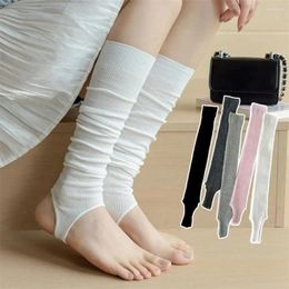 Women Socks Ballet Style Simple Long Knee High Mid-calf Vertical Stripes JK Stockings Solid Colour Breathable Calf