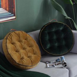 Pillow 58cm Nordic Style Dutch Fleece Velvet Pleated Round Seat Pouffe Throw Sofa Home Decor Cojines Redondo Coussin