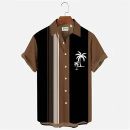 Men's Casual Shirts Palm Tree Pattern Lapel Shirt 3D Print Man/Women Fashion Short Sleeves Button Streetwear Oversized Unisex Clothing