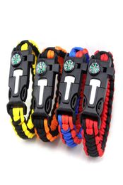 Camping umbrella rope outdoor multifunctional compass flint hand woven survival bracelet2231258