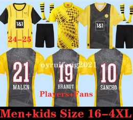 24 25 SANCHO Soccer Jerseys REUS DORTMUNDs 50 years at the Westfalenstadon Special 2024 2025 Borussia Soccer HALLER Football Shirt BRANDT Men Kids Kit All Black 1111