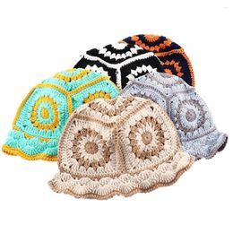 Berets Sweet Minority Bucket Hat Matching Fashion Design Student Korean Style Fleece Thread Knitted Fisherman Women Sun