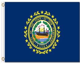 new hampshire state retro style flags America state nation official flags with grommets 100D polyester custom flags7040008