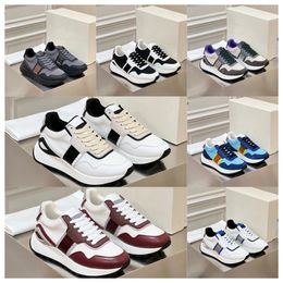 2024 top Luxury Designer Multi material patchwork cowhide Colours men women thick soled lace up white sports fashionable versatile casual shoes