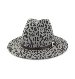 2019 Autumn And Winter Leopard print brimmed hat Travel cap Fedoras jazz hat Panama hats for women and girl 646715615