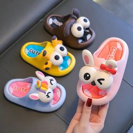 Childrens Cartoon Animal Sandals Slippers Summer Girls Non-slip Soft Indoor Outdoor Boys Bath Baby Kids Beach Shoes 240426