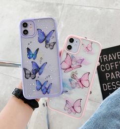 Cute Laser Card Butterfly Phone Case for IPhone 11 Pro Max XS Max XR 8 Plus Pink Purple Glitter Soft Clear TPU Cover1680229