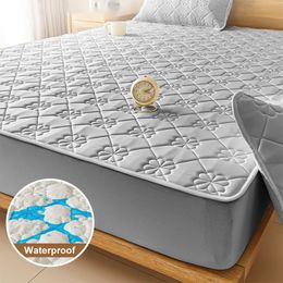 Waterproof Elastic Mattress Cover Bed Sheets Pad Protector Bed Cover Soft Queen King Solid Colour Latex Mat Cover 150/160/180x200 240411